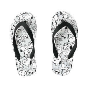 Snoopy Smile Giggle Laugh Pattern Kinderbadesandalen