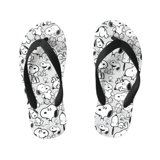 Snoopy Smile Giggle Laugh Pattern Kinderbadesandalen (Fußbett)