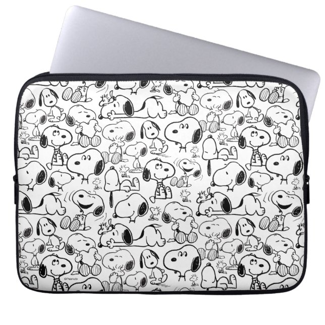 Snoopy Smile Giggle Laugh Pattern Laptopschutzhülle (Vorderseite)