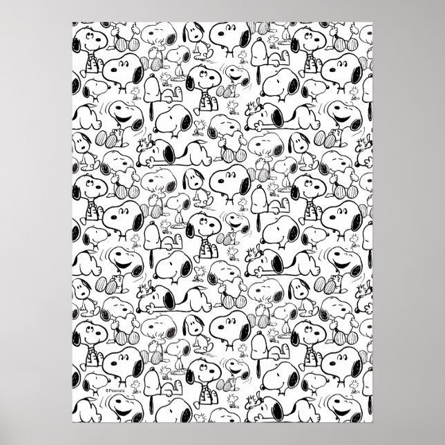 Snoopy Smile Giggle Laugh Pattern Poster (Vorne)