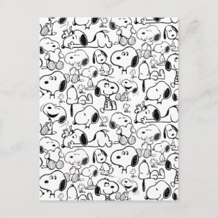 Snoopy Smile Giggle Laugh Pattern Postkarte