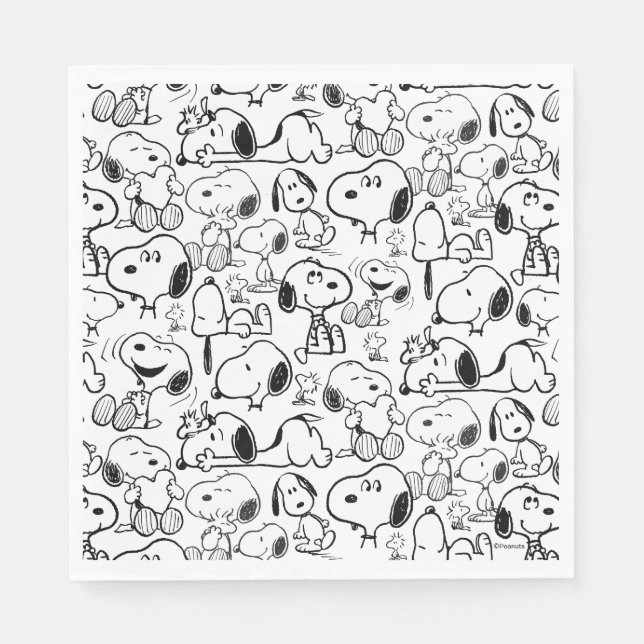 Snoopy Smile Giggle Laugh Pattern Serviette (Vorderseite)