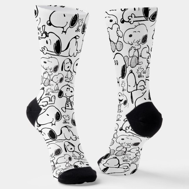 Snoopy Smile Giggle Laugh Pattern Socken (Gewinkelt)