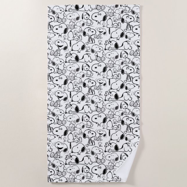 Snoopy Smile Giggle Laugh Pattern Strandtuch (Vorderseite)