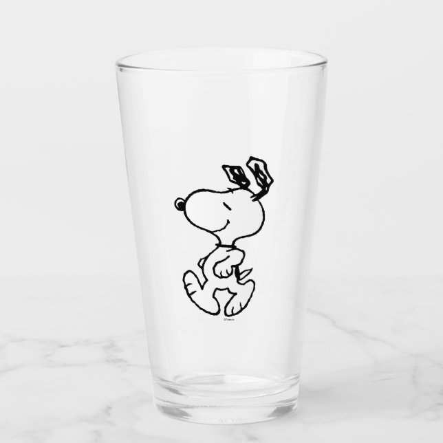 Snoopy So Sweet Blume Muster Glas (Vorderseite)