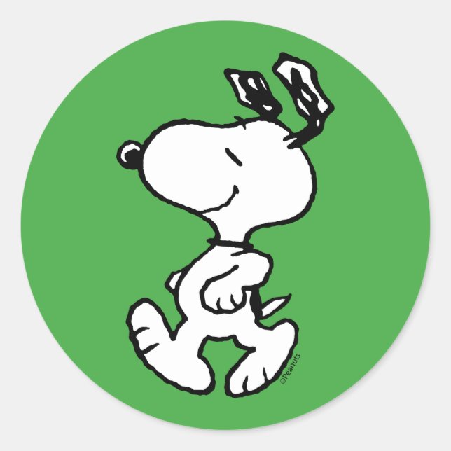 Snoopy So Sweet Blume Muster Runder Aufkleber (Vorderseite)