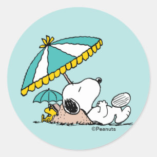 Snoopy Strandträume Runder Aufkleber