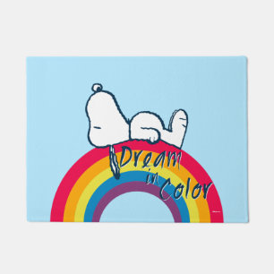 Snoopy Traum in farbigem Regenbogen Fußmatte