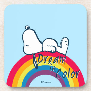 Snoopy Traum in farbigem Regenbogen Getränkeuntersetzer