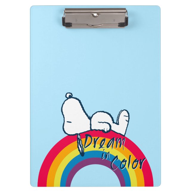 Snoopy | Traum in farbigem Regenbogen Klemmbrett (Vorderseite)