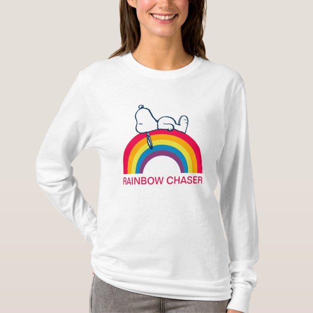 Snoopy | Traum in farbigem Regenbogen T-Shirt (Vorderseite)