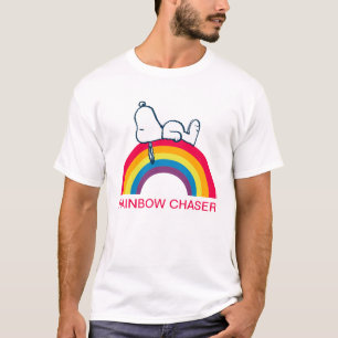 Snoopy Traum in farbigem Regenbogen T-Shirt