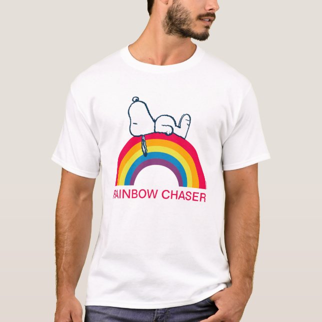 Snoopy | Traum in farbigem Regenbogen T-Shirt (Vorderseite)