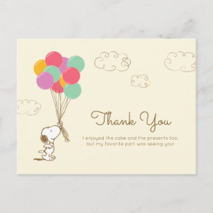 Snoopy und Ballons Geburtstag   Danke Postkarte