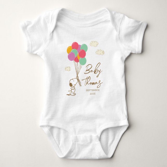 Snoopy und Balloons | Bald kommt das Baby Strampler (Vorderseite)