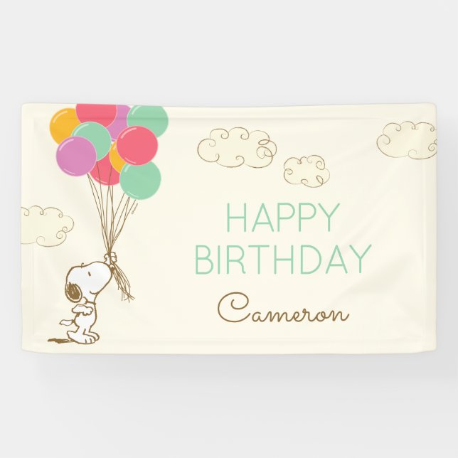 Snoopy und Balloons Geburtstag Banner (Horizontal)