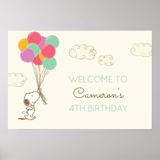 Snoopy und Balloons Geburtstag Poster (Vorne)