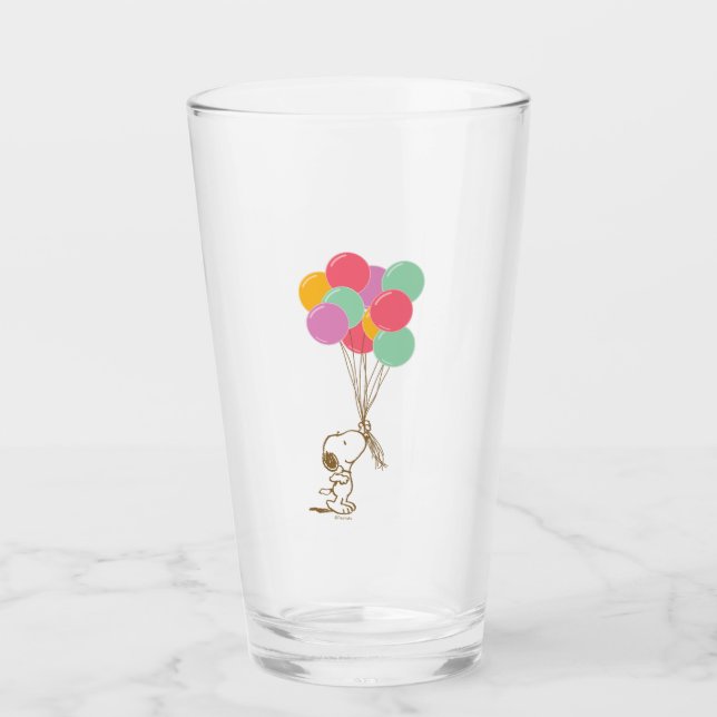 Snoopy und Balloons Glas (Vorderseite)