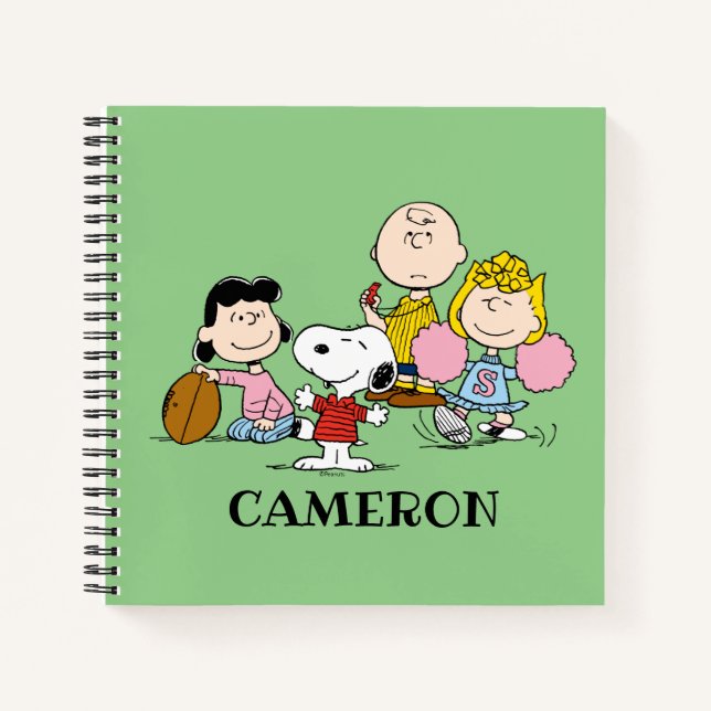 Snoopy und der Gang Play Football Notizbuch (Vorderseite)