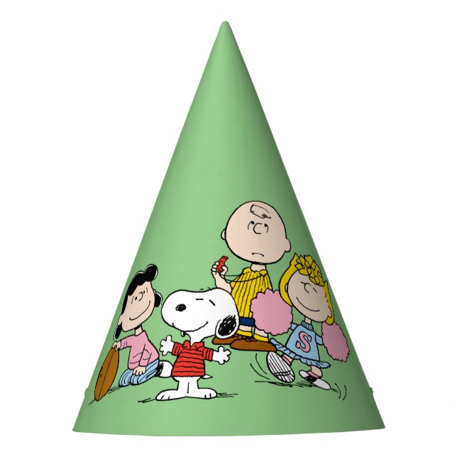 Snoopy und der Gang Play Football Partyhütchen (Vorderseite)