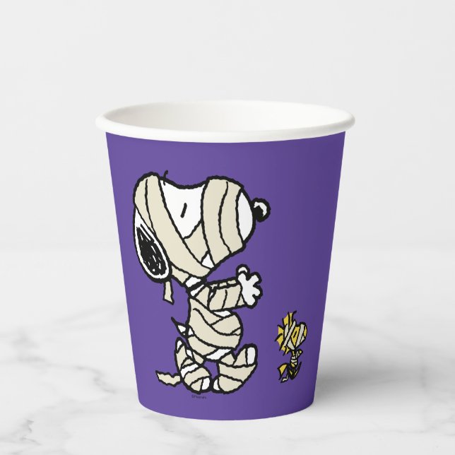 Snoopy und Holzmumies Pappbecher (Vorderseite)