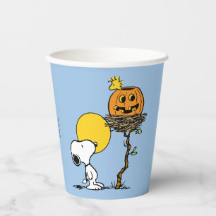 Snoopy und Holznest mit Jack O' Lantern Pappbecher
