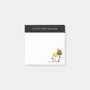 Snoopy und Holznest mit Jack O' Lantern Post-it Klebezettel