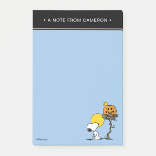Snoopy und Holznest mit Jack O' Lantern Post-it Klebezettel