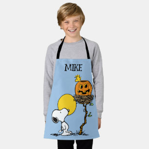 Snoopy und Holznest mit Jack O' Lantern Schürze