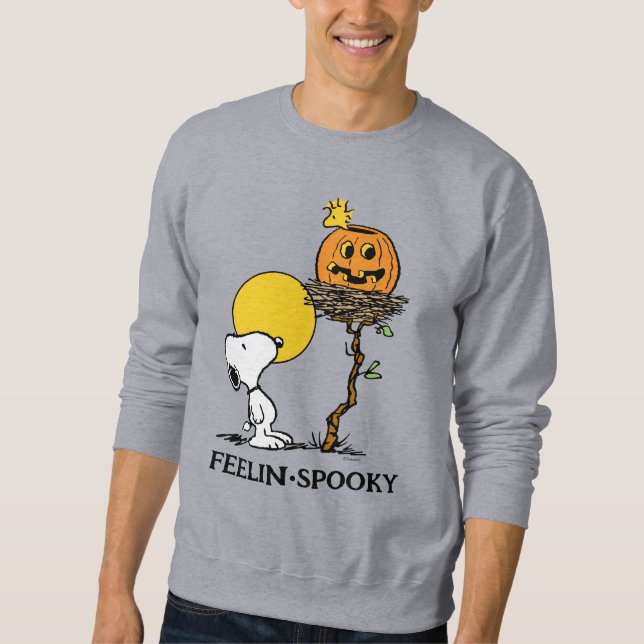 Snoopy und Holznest mit Jack O' Lantern Sweatshirt (Vorderseite)