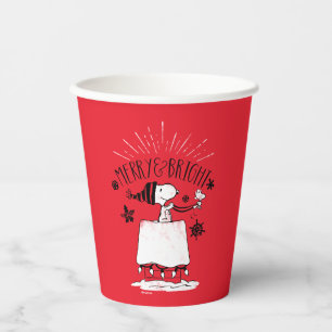 Snoopy und Woodstock - Merry & Bright Pappbecher