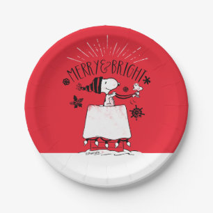 Snoopy und Woodstock - Merry & Bright Pappteller
