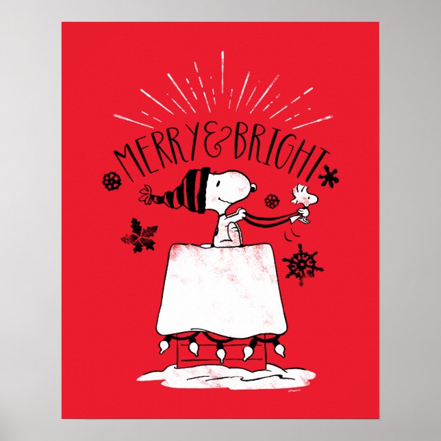 Snoopy und Woodstock - Merry & Bright Poster (Vorne)