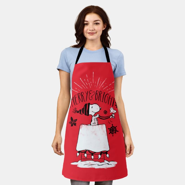 Snoopy und Woodstock - Merry & Bright Schürze (Getragen)