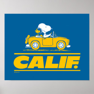 Snoopy und Woodstocks Kalifornien-Roadtrip Poster