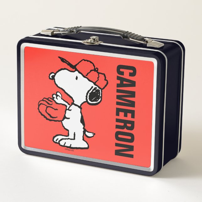 Snoopy Varsity Sports Baseball Metall Brotdose (Vorderseite)