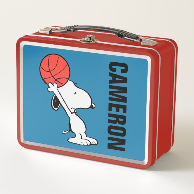 Snoopy Varsity Sports Basketball Metall Brotdose (Vorderseite)