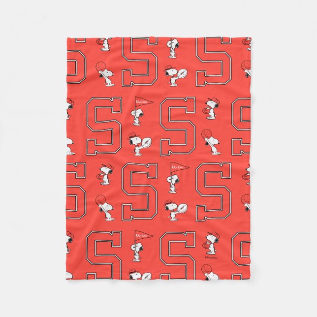 Snoopy Varsity Sports Fleecedecke (Vorderseite)