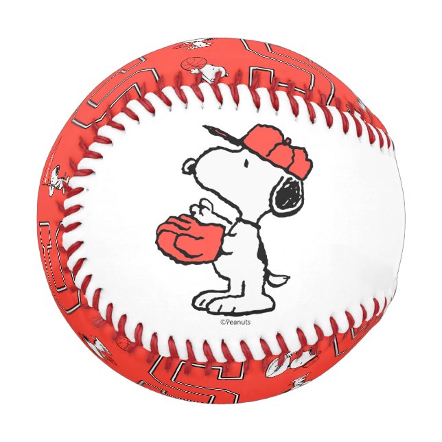 Snoopy Varsity Sports Pattern Baseball (Vorderseite Links)
