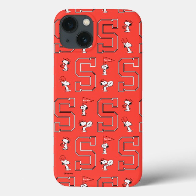 Snoopy Varsity Sports Pattern Case-Mate iPhone Hülle (Rückseite)