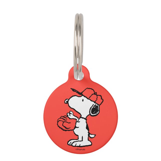 Snoopy Varsity Sports Pattern Haustiermarke (Vorderseite)