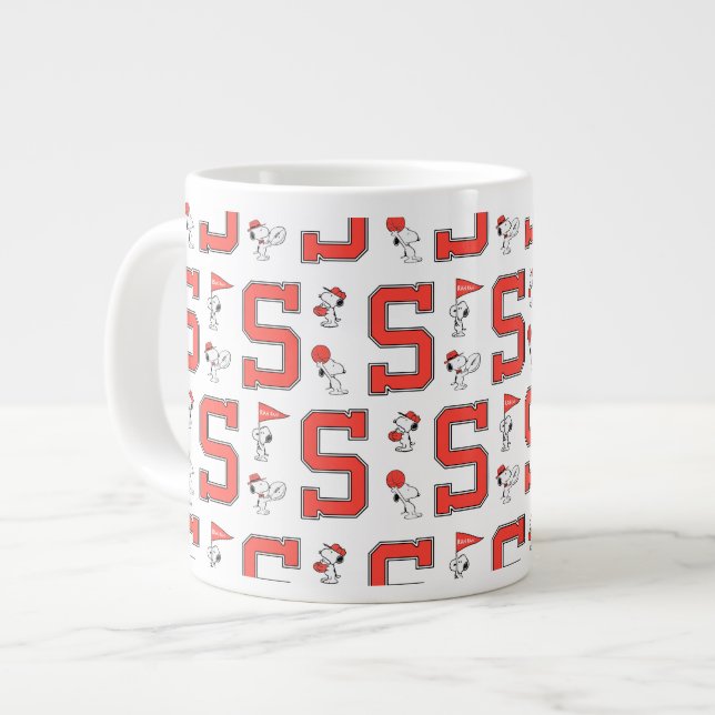 Snoopy Varsity Sports Pattern Jumbo-Tasse (Vorderseite Links)