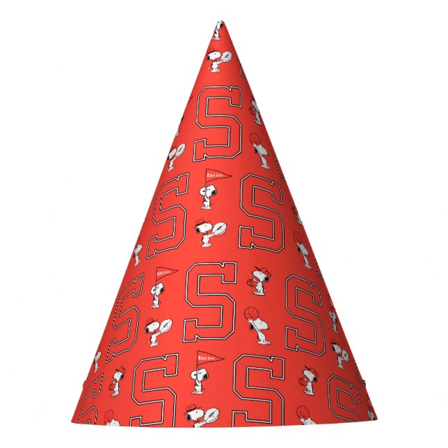 Snoopy Varsity Sports Pattern Partyhütchen (Vorderseite)