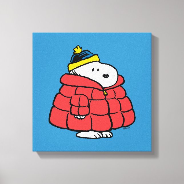 Snoopy Winter in Puffer Coat Canvas Print Leinwanddruck (Vorderseite)