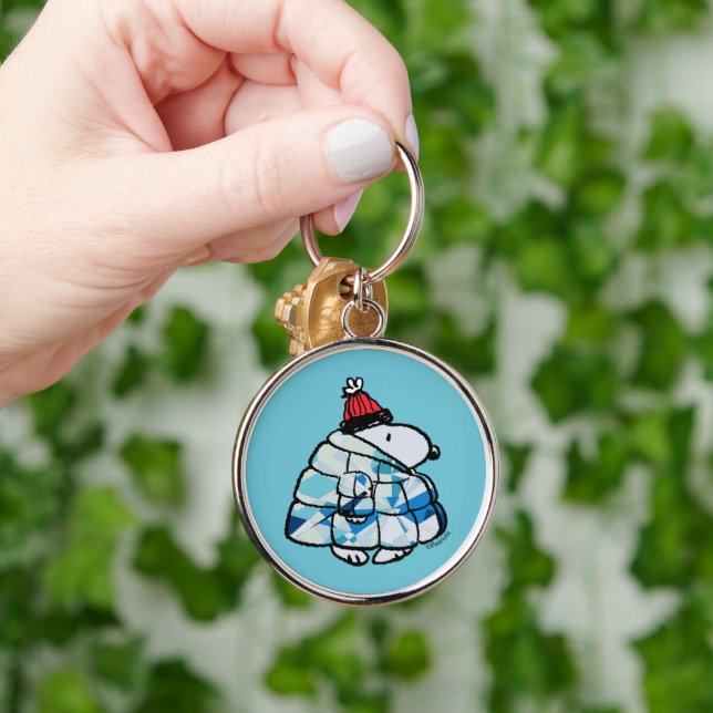 Snoopy Winter in Puffer Coat Keychain Schlüsselanhänger (Hand)
