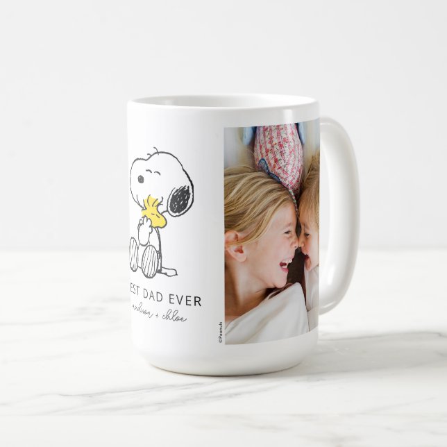 Snoopy & Woodstock | Bester Vater je - Foto Kaffeetasse (VorderseiteRechts)