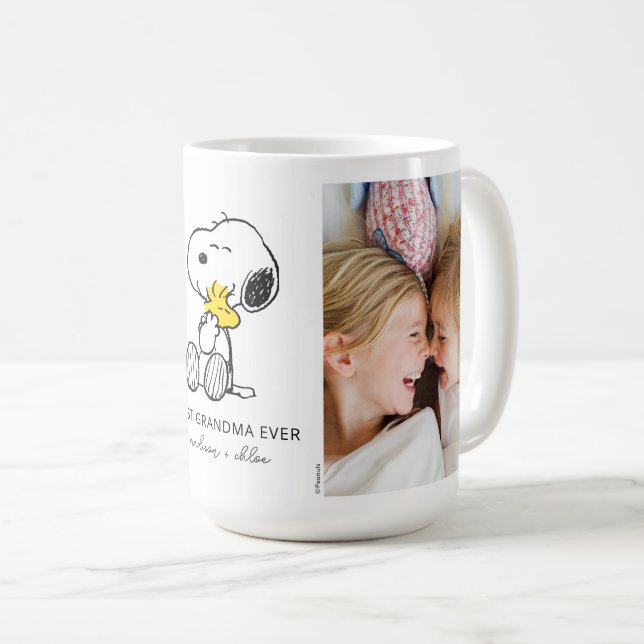 Snoopy & Woodstock | Bestes Oma - Foto Kaffeetasse (VorderseiteRechts)