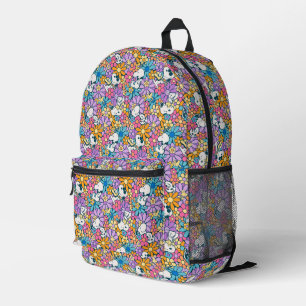 Snoopy & Woodstock Blumenmuster Bedruckter Rucksack