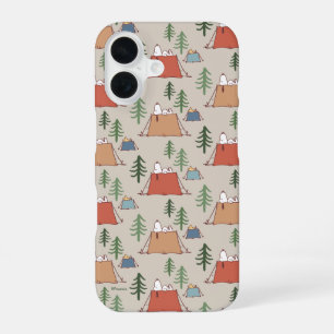 Snoopy & Woodstock Camping-Muster iPhone 16 Hülle