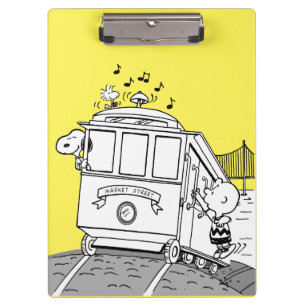 Snoopy, Woodstock & Charlie Brown auf einem Trolle Klemmbrett
